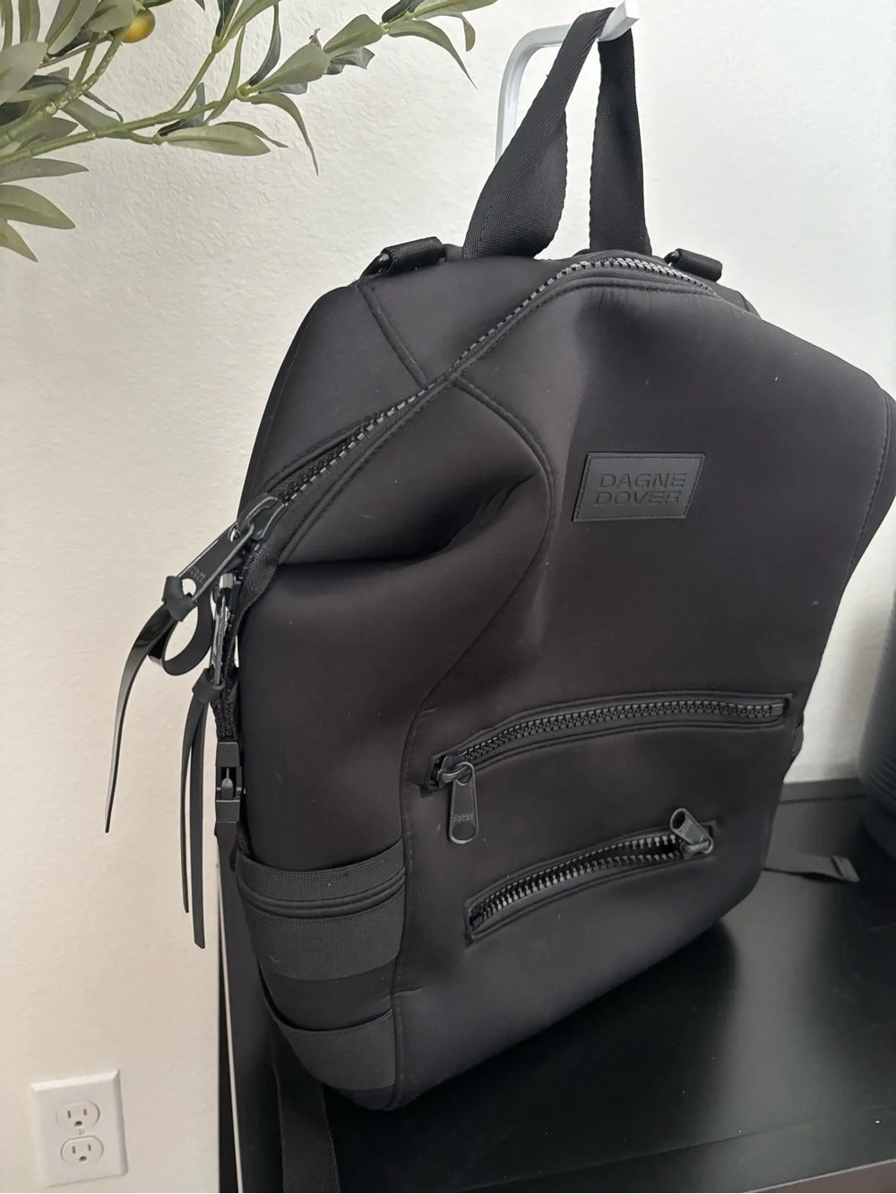Dagne Dover Black Neoprene diaper bag